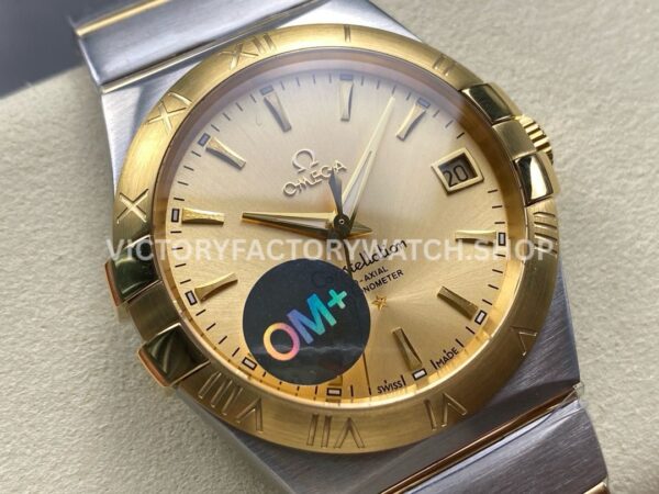 OM+ Factory Omega Constellation Men 123.20.38.21.08.001 38mm GoldSteel Champagne Dial (8) OM+ Factory Omega Constellation Men 123.20.38.21.08.001 38mm Gold Steel Champagne Dial