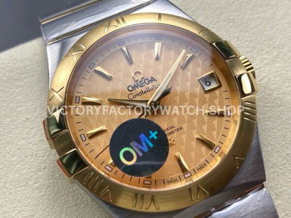 OM+ Factory Omega Constellation Men 123.20.38.21.08.002 38mm GoldSteel Gold Dial (2) OM+ Factory Omega Constellation Men 123.20.38.21.08.002 38mm Gold Steel Gold Dial