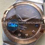 OM+ Factory Omega Constellation Men 123.20.38.21.63.001 38mm Rose GoldSteel Diamond Brown Dial (2) OM+ Factory Omega Constellation Men 123.20.38.21.63.001 38mm Rose Gold Steel Diamond Brown Dial