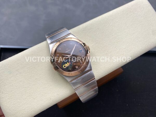 OM+ Factory Omega Constellation Men 123.20.38.21.63.001 38mm Rose GoldSteel Diamond Brown Dial (4) OM+ Factory Omega Constellation Men 123.20.38.21.63.001 38mm Rose Gold Steel Diamond Brown Dial