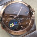 OM+ Factory Omega Constellation Men 123.20.38.21.63.001 38mm Rose GoldSteel Diamond Brown Dial (6) OM+ Factory Omega Constellation Men 123.20.38.21.63.001 38mm Rose Gold Steel Diamond Brown Dial