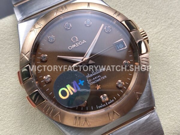 OM+ Factory Omega Constellation Men 123.20.38.21.63.001 38mm Rose GoldSteel Diamond Brown Dial (6) OM+ Factory Omega Constellation Men 123.20.38.21.63.001 38mm Rose Gold Steel Diamond Brown Dial