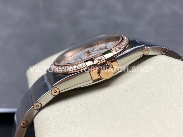 OM+ Factory Omega Constellation Men 123.25.38.21.52.001 38mm Diamond Bezel Rose GoldSteel Diamond Silve (3) OM+ Factory Omega Constellation Men 123.25.38.21.52.001 38mm Diamond Bezel Rose Gold Steel Diamond Silver Dial