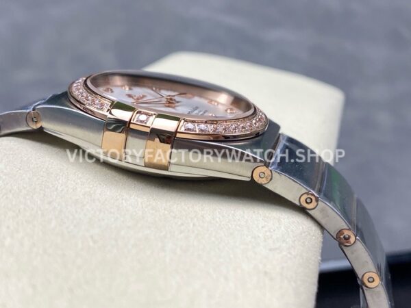 OM+ Factory Omega Constellation Men 123.25.38.21.52.001 38mm Diamond Bezel Rose GoldSteel Diamond Silve (5) OM+ Factory Omega Constellation Men 123.25.38.21.52.001 38mm Diamond Bezel Rose Gold Steel Diamond Silver Dial