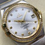 OM+ Factory Omega Constellation Men 123.25.38.21.52.001 38mm Diamond Bezel Yellow GoldSteel Diam (7) OM+ Factory Omega Constellation Men 123.25.38.21.52.001 38mm Diamond Bezel Yellow Gold Steel Diamond Silver Dial