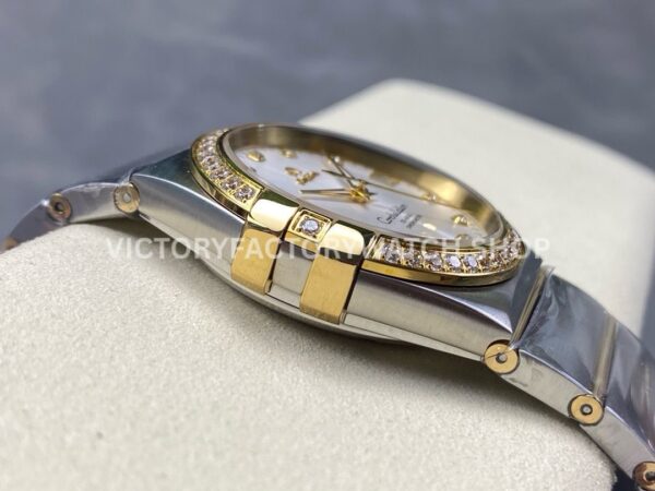 OM+ Factory Omega Constellation Men 123.25.38.21.52.001 38mm Diamond Bezel Yellow GoldSteel Diam (9) OM+ Factory Omega Constellation Men 123.25.38.21.52.001 38mm Diamond Bezel Yellow Gold Steel Diamond Silver Dial