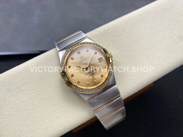 OM+ Factory Omega Constellation Men 123.25.38.21.58.001 38mm Diamond Bezel GoldSteel Diamond Champag OM+ Factory Omega Constellation Men 123.25.38.21.58.001 38mm Diamond Bezel Gold Steel Diamond Champagne Dial