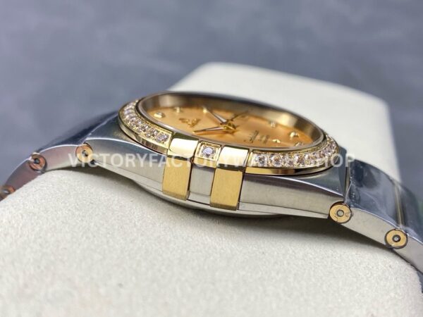 OM+ Factory Omega Constellation Men 123.25.38.21.58.001 38mm Diamond Bezel GoldSteel Diamond Champag (8) OM+ Factory Omega Constellation Men 123.25.38.21.58.001 38mm Diamond Bezel Gold Steel Diamond Champagne Dial