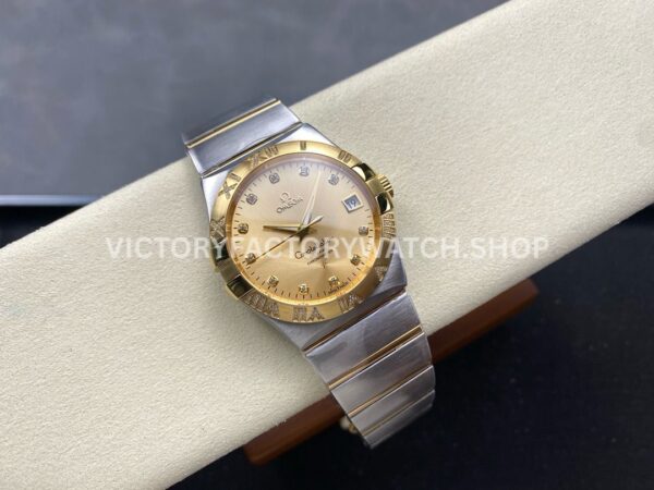 OM+ Factory Omega Constellation Men 123.25.38.21.58.002 38mm GoldSteel Diamond Champagne Dial (2) OM+ Factory Omega Constellation Men 123.25.38.21.58.002 38mm Gold Steel Diamond Champagne Dial