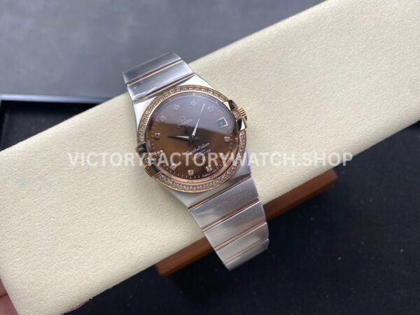 OM+ Factory Omega Constellation Men 123.25.38.21.63.001 38mm Diamond Bezel Rose GoldSteel Diamond Brown Di (1) OM+ Factory Omega Constellation Men 123.25.38.21.63.001 38mm Diamond Bezel Rose Gold Steel Diamond Brown Dial