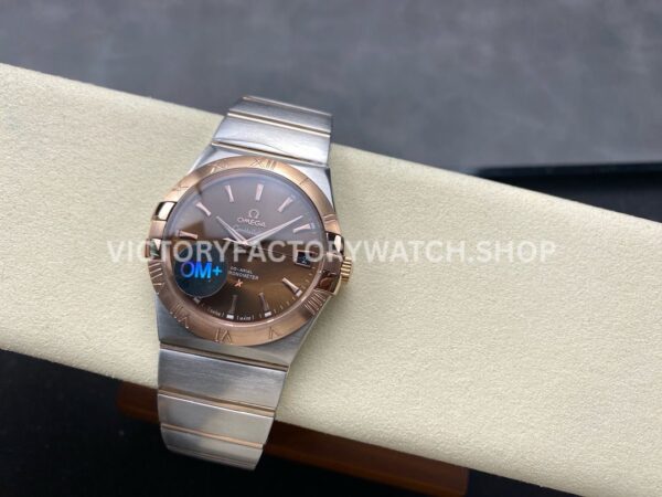 OM+ Factory Omega Constellation Men 38mm Rose GoldSteel Brown Dial (2) OM+ Factory Omega Constellation Men 38mm Rose Gold Steel Brown Dial