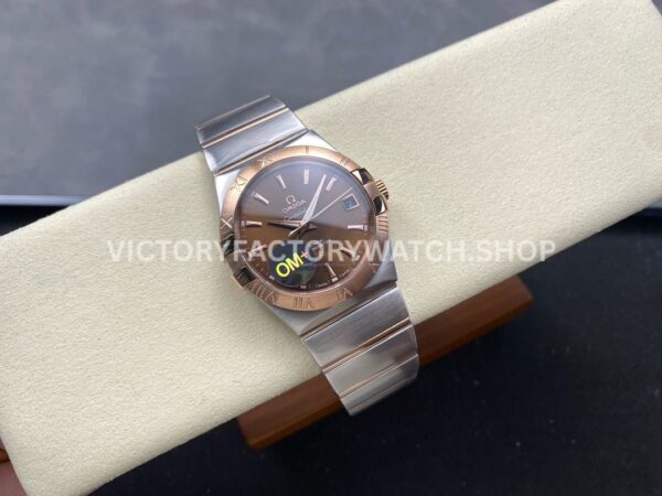 OM+ Factory Omega Constellation Men 38mm Rose GoldSteel Brown Dial (3) OM+ Factory Omega Constellation Men 38mm Rose Gold Steel Brown Dial
