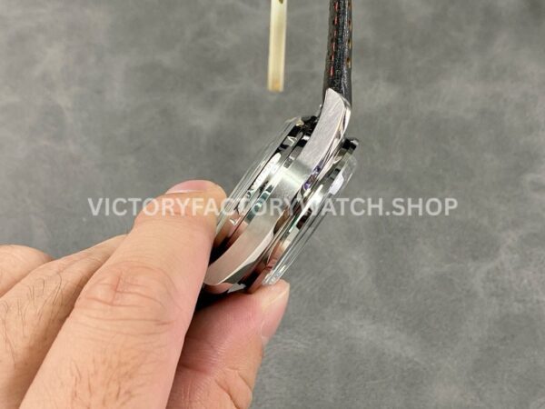 OM Factory Omega Speedmaster Racing 329.32.44.51.01.001 44mm Steel Leather Strap Black Dial