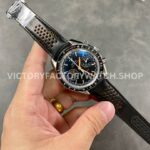 OM Factory Omega Speedmaster Racing 329.32.44.51.01.001 44mm Steel Leather Strap Black Dial