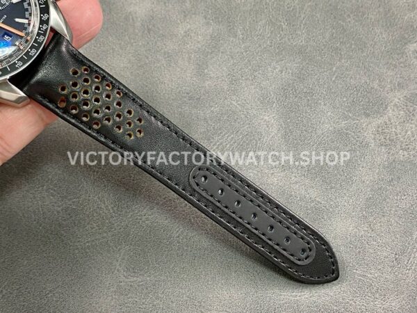 OM Factory Omega Speedmaster Racing 329.32.44.51.01.001 44mm Steel Leather Strap Black Dial