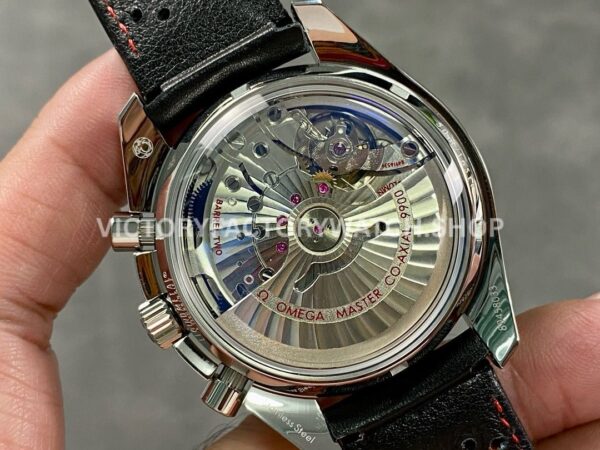 OM Factory Omega Speedmaster Racing 329.32.44.51.01.001 44mm Steel Leather Strap Black Dial