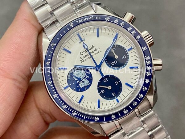 OS Factory Omega Speedmaster Silver Snoopy Award 310.32.42.50.02.001 42mm Full Steel White Dial (6) OS Factory Omega Speedmaster Silver Snoopy Award 310.32.42.50.02.001 42mm Steel Canvas Strap White Dial