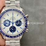 OS Factory Omega Speedmaster Silver Snoopy Award 310.32.42.50.02.001 42mm Full Steel White Dial (7) OS Factory Omega Speedmaster Silver Snoopy Award 310.32.42.50.02.001 42mm steel canvas strap white dial replica watch