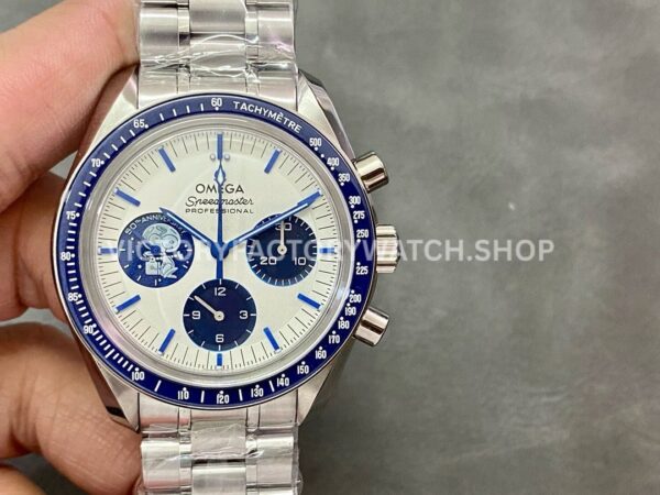 OS Factory Omega Speedmaster Silver Snoopy Award 310.32.42.50.02.001 42mm Full Steel White Dial (7) OS Factory Omega Speedmaster Silver Snoopy Award 310.32.42.50.02.001 42mm steel canvas strap white dial replica watch