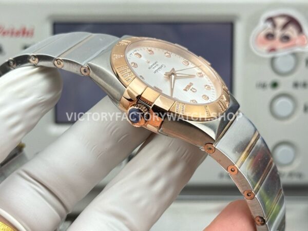 OVS Factory Omega Constellation 123.25.38.21.52.003 38mm Half Rose Gold Diamond Bezel Diamond Silver Dial (2) OVS Factory Omega Constellation 123.25.38.21.52.003 38mm Half Rose Gold Diamond Bezel Diamond Silver Dial