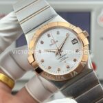 OVS Factory Omega Constellation 123.25.38.21.52.003 38mm Half Rose Gold Diamond Bezel Diamond Silver Dial (7) OVS Factory Omega Constellation 123.25.38.21.52.003 38mm Half Rose Gold Diamond Bezel Diamond Silver Dial