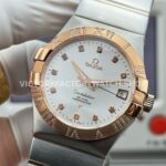 OVS Factory Omega Constellation 123.25.38.21.52.003 38mm Half Rose Gold Diamond Bezel Diamond Silver Dial (9) OVS Factory Omega Constellation 123.25.38.21.52.003 38mm Half Rose Gold Diamond Bezel Diamond Silver Dial