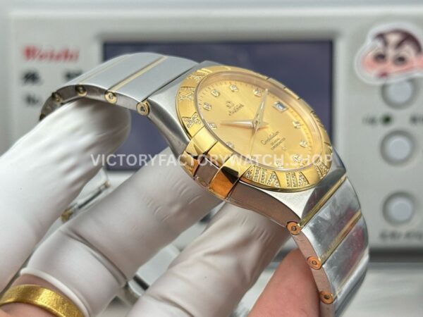 OVS Factory Omega Constellation 123.25.38.21.58.002 38mm Half Yellow Gold Diamond Bezel Diamond Champagne Dial (3) OVS Factory Omega Constellation 123.25.38.21.58.002 38mm Half Yellow Gold Diamond Bezel Diamond Champagne Dial