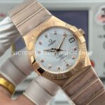 OVS Factory Omega Constellation 123.55.38.21.52.007 38mm Full Rose Gold Diamond Bezel Diamond Silver Dial (2) OVS Factory Omega Constellation 123.55.38.21.52.007 38mm Full Rose Gold Diamond Bezel Diamond Silver Dial