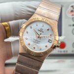 OVS Factory Omega Constellation 123.55.38.21.52.007 38mm Full Rose Gold Diamond Bezel Diamond Silver Dial (4) OVS Factory Omega Constellation 123.55.38.21.52.007 38mm Full Rose Gold Diamond Bezel Diamond Silver Dial