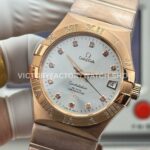 OVS Factory Omega Constellation 123.55.38.21.52.007 38mm Full Rose Gold Diamond Bezel Diamond Silver Dial (6) OVS Factory Omega Constellation 123.55.38.21.52.007 38mm Full Rose Gold Diamond Bezel Diamond Silver Dial