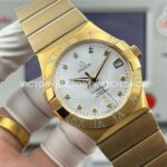 OVS Factory Omega Constellation 123.55.38.21.52.008 38mm Full Rose Gold Diamond Bezel Diamond Silver Dial (10) OVS Factory Omega Constellation 123.55.38.21.52.008 38mm Full Rose Gold Diamond Bezel Diamond Silver Dial