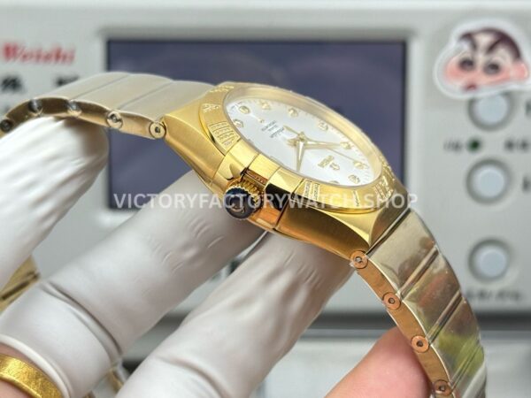 OVS Factory Omega Constellation 123.55.38.21.52.008 38mm Full Rose Gold Diamond Bezel Diamond Silver Dial (8) OVS Factory Omega Constellation 123.55.38.21.52.008 38mm Full Rose Gold Diamond Bezel Diamond Silver Dial