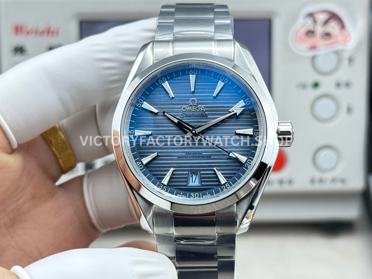 OVS Factory Omega Seamaster Aqua Terra 220.10.41.21.03.002 41mm full steel blue dial replica watch
