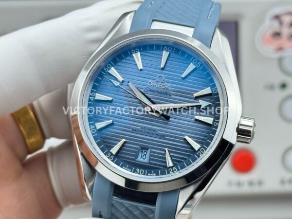 OVS Factory Omega Seamaster Aqua Terra 220.10.41.21.03.002 41mm Steel Blue Rubber Strap Blue Dial