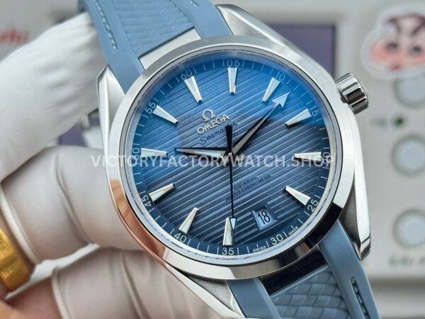OVS Factory Omega Seamaster Aqua Terra 220.10.41.21.03.002 41mm Steel Blue Rubber Strap Blue Dial