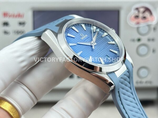 OVS Factory Omega Seamaster Aqua Terra 220.10.41.21.03.002 41mm Steel Blue Rubber Strap Blue Dial