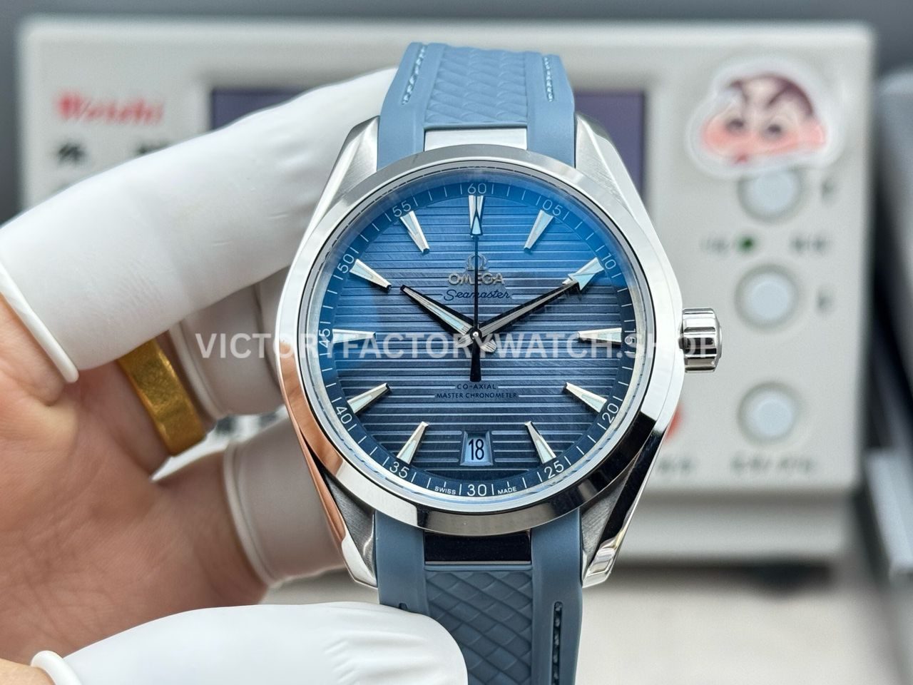 OVS Factory Omega Seamaster Aqua Terra 220.10.41.21.03.002 41mm steel blue rubber strap blue dial replica watch