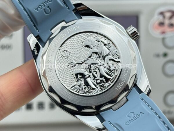OVS Factory Omega Seamaster Aqua Terra 220.10.41.21.03.002 41mm Steel Blue Rubber Strap Blue Dial