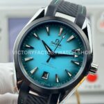 OVS Factory Omega Seamaster Aqua Terra 220.10.41.21.03.006 41mm Rubber Strap Turquoise Colour Dial