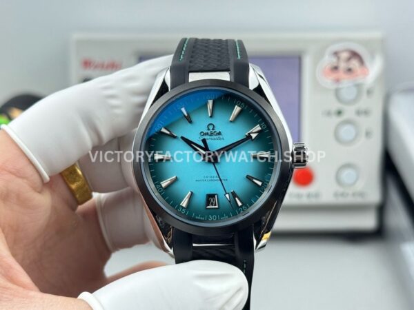 OVS Factory Omega Seamaster Aqua Terra 220.10.41.21.03.006 41mm rubber strap turquoise colour dial replica watch