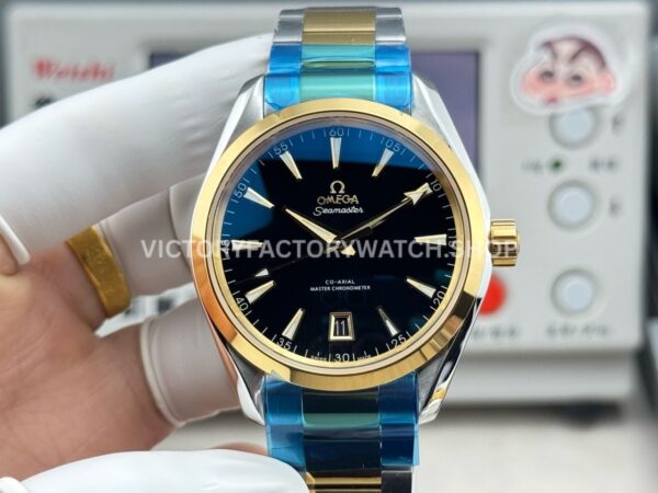 OVS Factory Omega Seamaster Aqua Terra 220.20.41.21.01.001 41mm half rose gold black dial replica watch