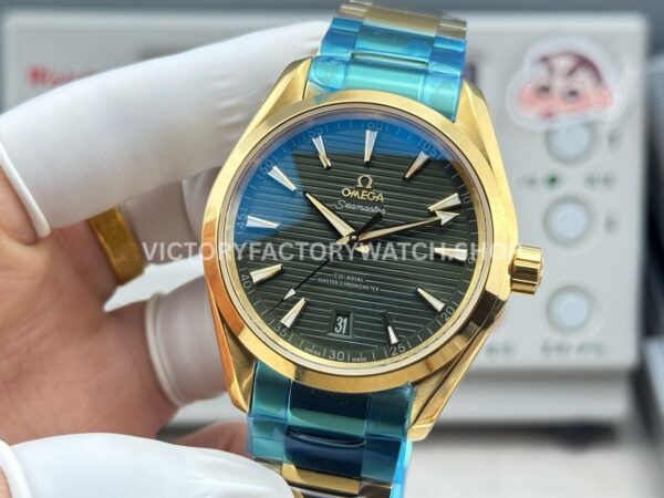 OVS Factory Omega Seamaster Aqua Terra 220.50.41.21.10.001 41mm Full Yellow Gold Green Dial (5) OVS Factory Omega Seamaster Aqua Terra 220.50.41.21.10.001 41mm Full Yellow Gold Green Dial