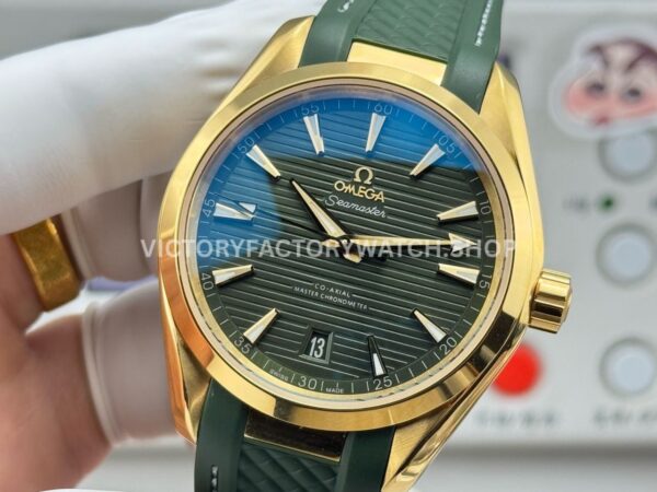 OVS Factory Omega Seamaster Aqua Terra 220.52.41.21.10.001 41mm Rose Gold Green Rubber Strap Green Dial (3) OVS Factory Omega Seamaster Aqua Terra 220.52.41.21.10.001 41mm Rose Gold Green Rubber Strap Green Dial