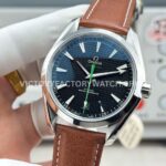 OVS Factory Omega Seamaster Aqua Terra 231.10.42.21.01.004 41mm Steel Brown Leather Strap Black Dial
