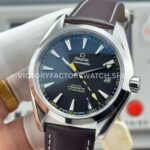 OVS Factory Omega Seamaster Aqua Terra 231.12.42.21.01.001 41mm Steel Brown Leather Strap Black Dial