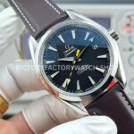 OVS Factory Omega Seamaster Aqua Terra 231.12.42.21.01.001 41mm Steel Brown Leather Strap Black Dial