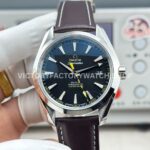 OVS Factory Omega Seamaster Aqua Terra 231.12.42.21.01.001 41mm steel brown leather strap black dial replica watch