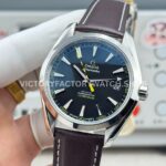 OVS Factory Omega Seamaster Aqua Terra 231.12.42.21.01.001 41mm Steel Brown Leather Strap Black Dial