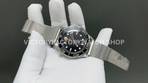 OVS Factory Omega Seamaster Diver 300M 210.30.42.20.01.018 42mm Orange Rubber Strap Black Dial