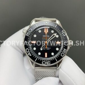 OVS Factory Omega Seamaster Diver 300M 210.30.42.20.01.018 42mm orange rubber strap black dial replica watch